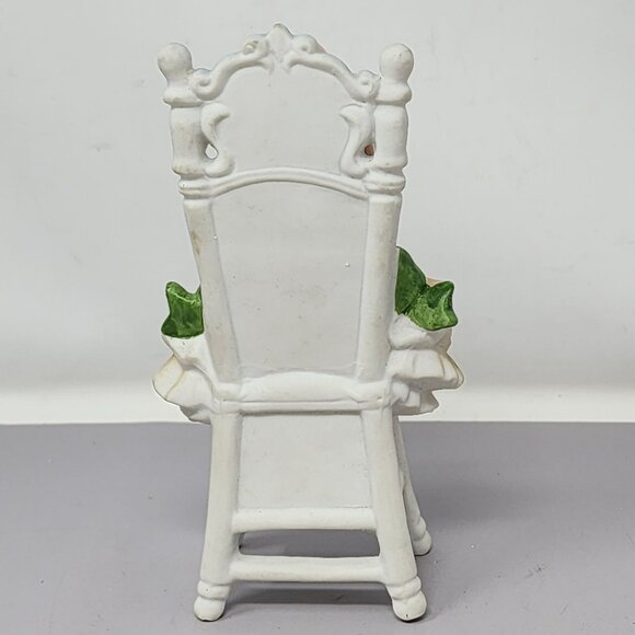 Vintage Lefton Ceramic Girl Figurine With‎ Cat Sitting On Chair - Picture 3 of 10